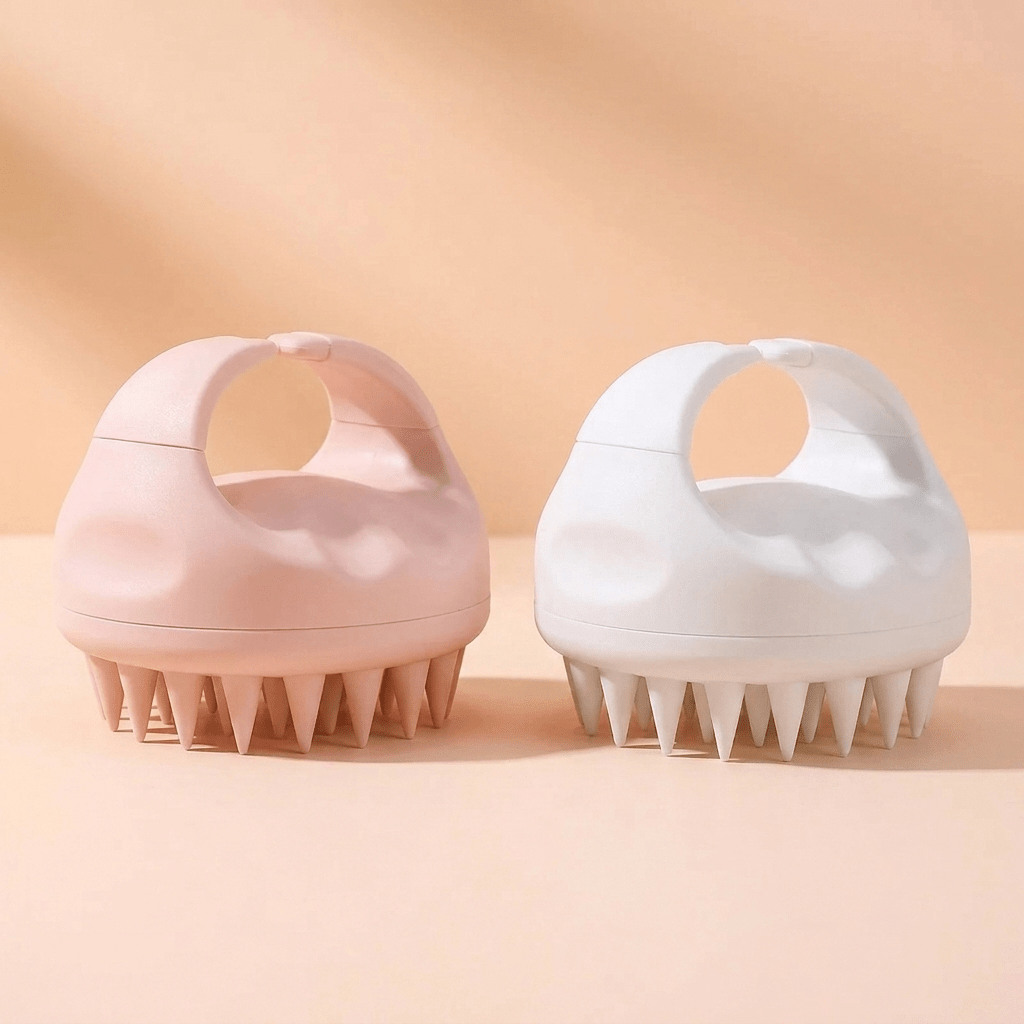 Auraclarify Scalp Revival Massager available in pink and white